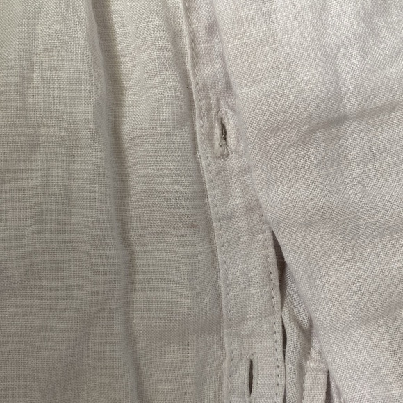 C&C California 100% Linen Off White Long Button Down Shirt Small - Picture 14 of 14